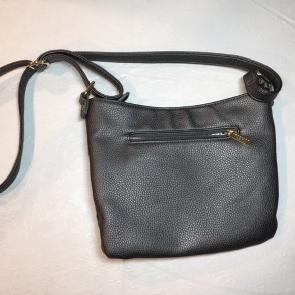 Imoshion Grey/Silver Rhinestone Studded Adjustable Faux LeatherCrossbody Handbag - Picture 7 of 16